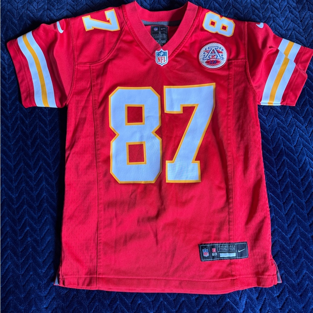 NFL Kids Travis Kelce authentic Chiefs Red and Yellow Jersey